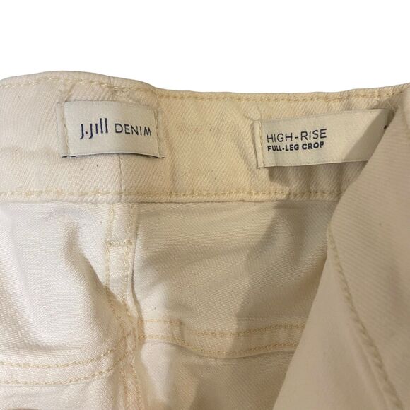 J. Jill Denim High-Rise Full‎ Leg Denim Crops White Jeans Size 26 Wide Leg - Picture 3 of 10